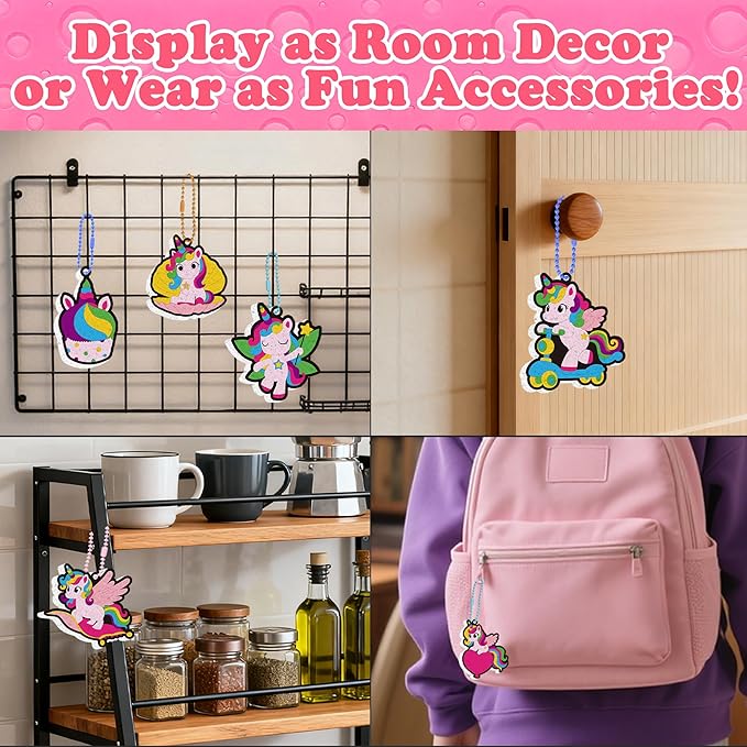 Magic Foam Painting Kit for Kids - Unicorn 3D Puffy Art Craft with 24 Ball chains, Mess-Free Puffy Textured Paint, Creative DIY Activity for Girls & Boys Ages 4-8, Birthday & Christmas Gifts