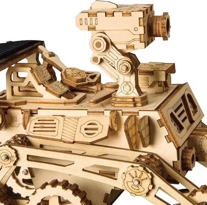 ROKR Assemble Solar Energy Powered Cars-Moveable 3D Wooden Puzzle Toys-Funny Teaching Educational-Home Deco-Model Building Sets-Best Christmas,Birthday Gift for Adult (Curiosity Rover)