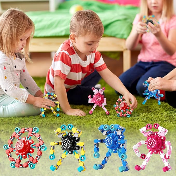 Fidget Toys, Transformable Fidget Spinners,Autism ADHD Stress Relief Sensory Toys for Boys and Girls Age 8-12 (Transformable Fidget Spinners -8 PC)