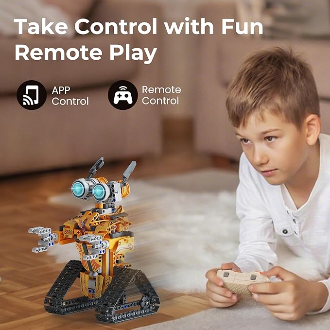 Sillbird Robot Building Kit with Remote Control Christmas STEM Gifts for Boys Age 8-12, Technic Buildable 3in1 Model Coding Robotic Set Birthday Toys for Kids Teens (468 Pieces)