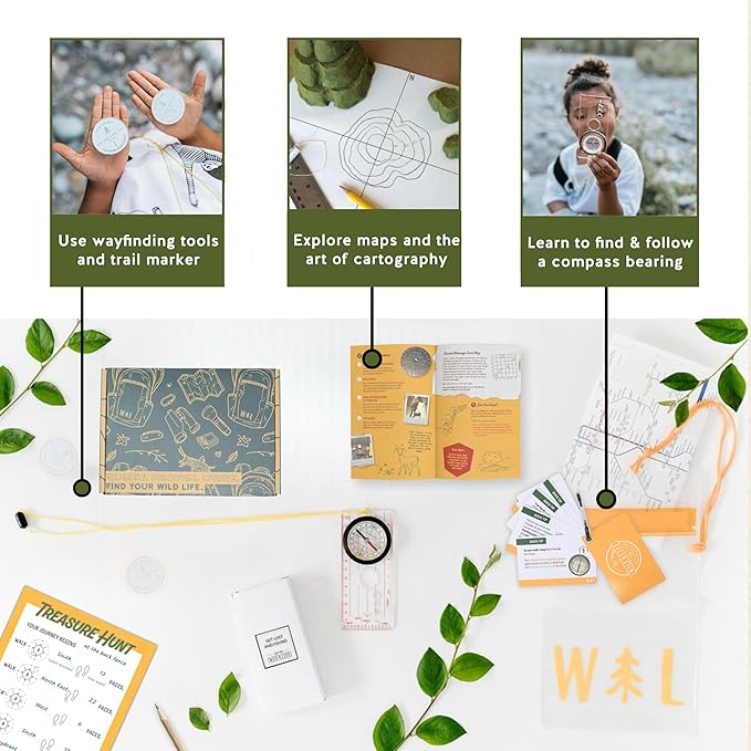 Navigation Trailblazer Outdoor Adventure Kit for Kids Ages 8+ | Compass, Map & Ranger Beads Set | Hands-On Wayfinding & Exploration Skills | STEM Learning Activity Gift for Outdoor Play & Travel