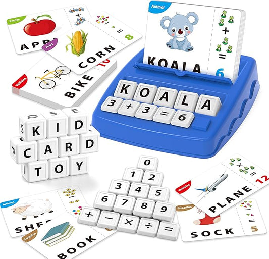 Montessori Matching Letter Games,Educational Toys for 3-8 Year Olds Boys Girls,Alphabet Learning Toys for Kids Ages 3-8 Years,Birthday Party Gifts for 3-8 Year Olds Boys Girls(Navy Blue)