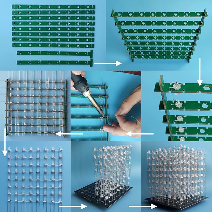 3D Led Cube Kit DIY Electronics Kit (3D8RGB-DIY-KIT)