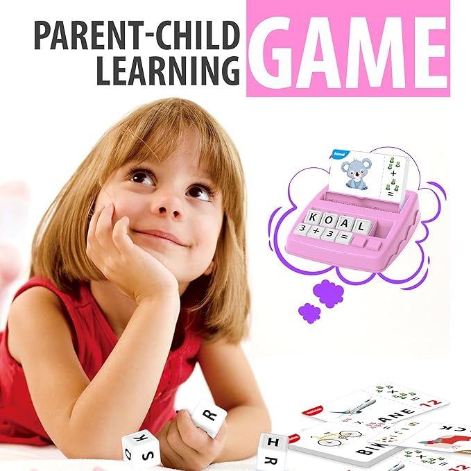 Montessori Matching Letter Games,Educational Toys for 3-8 Year Olds Boys Girls,Alphabet Learning Toys for Kids Ages 3-8 Years,Birthday Party Gifts for 3-8 Year Olds Boys Girls(Pink)