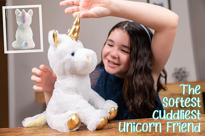 The Memory Building Company Kids Unicorn Princess Surprise Box for Girls & Boys, Includes Plush Toy, Coloring Book + Markers, Jewelry, Horn Headband, Birthday Activity Set for Ages 6 & Up