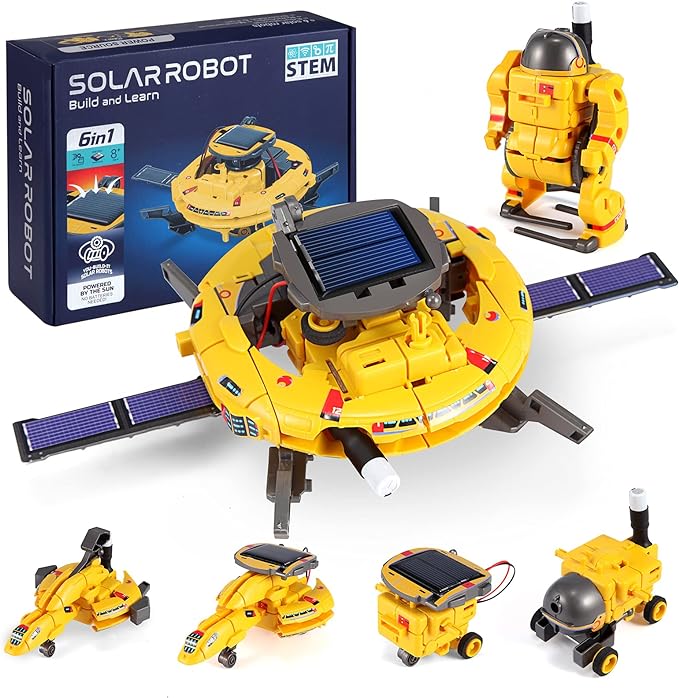 COBFDHA STEM Projects for Kids Age 8-12, Science Kits Boys, Solar Robot Space Toys Gifts 8-14 Year Old Teen Boys Girls, 120Pcs Building Experiments Robots Teenage Ages 9 10 11 12 , Yellow