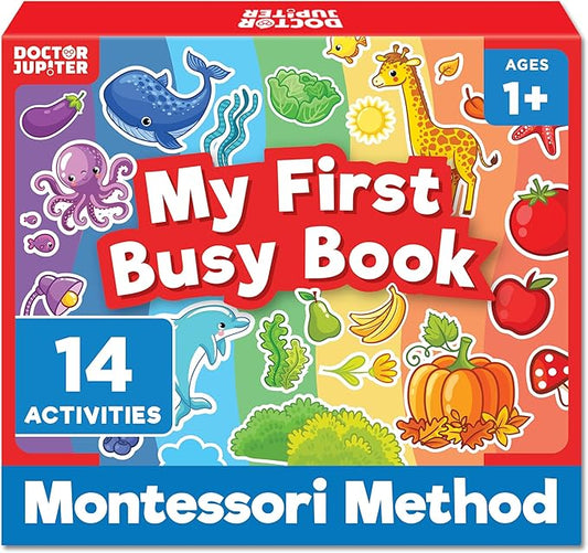 Doctor Jupiter My First Montessori Busy Book for Toddlers 1+ Year Olds | Preschool Learning Activities - Educational Travel Toys | Birthday Gift for Boys & Girls Ages 1,2,3