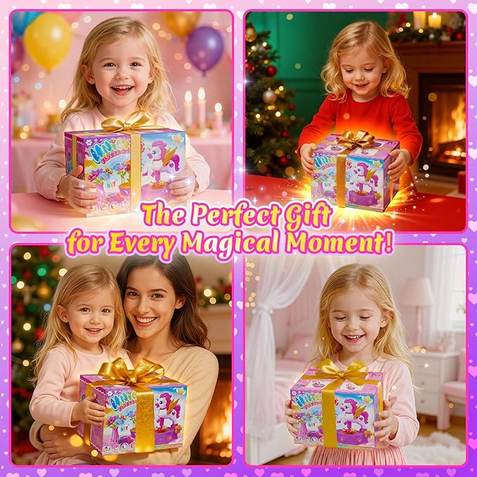 Unicorn Flower Bouquet Toys with Pot, Vase & 2 Flower Bases, Fabric Bouquet Girls Toys, DIY Arts and Crafts for Kids Ages 3-12,Stocking Stuffers Birthday Gifts for 3 4 5 6 7 8 9 10+Year Old Girls