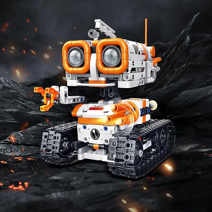 4 in 1 STEM Educational Building Block Robot Kit - App & Remote Control Robot Toys for Kids Aged 6-12