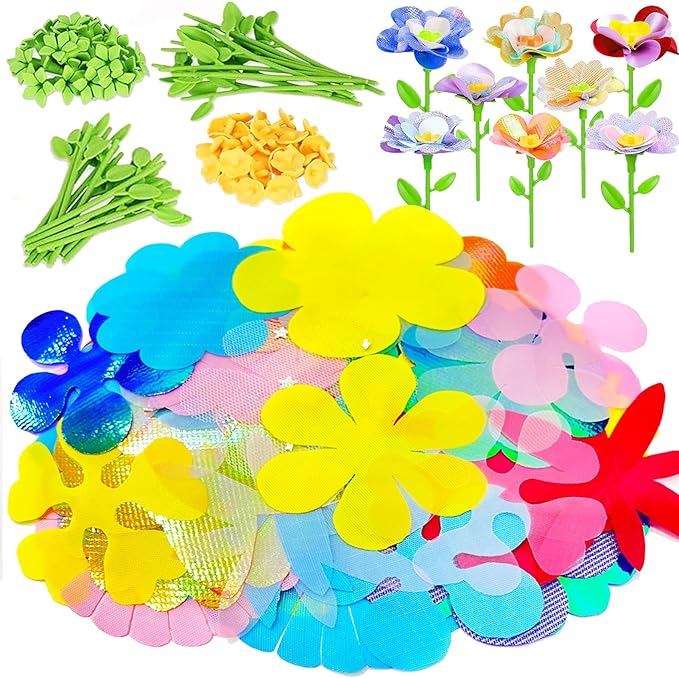 ChainnForces Flower Bouquet Craft Kit Accessories for Making 32 Flowers, DIY Fabric Flowers for Crafts Build Your Bouquet Market Toy Parts