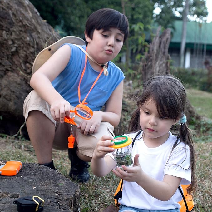 Kids Explorer Kit with Safari Vest & Hat for 3-7 Year Old Boys & Girls - Safari Costume & Dress Up as Zoo Keeper, Paleontologist - Giftable Outdoor Adventure Kit for Kids + Adventure Book