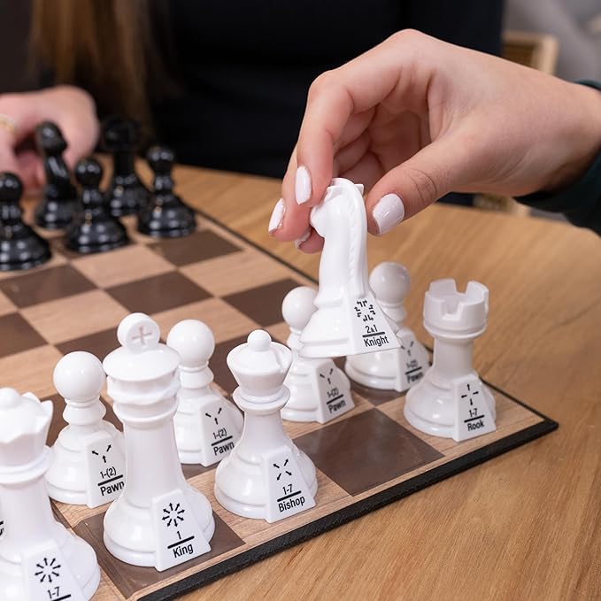 Elbow Room Games Chess Teacher Set - Educational Chess Board with Movement Indicators, Perfect for Beginners and All Skill Levels, Ideal for Family Game Nights and Learning Strategy