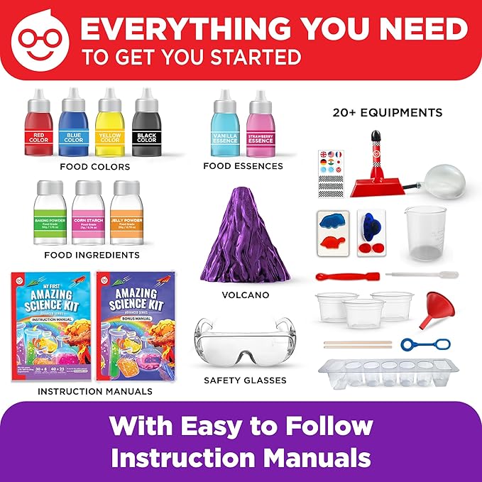 Doctor Jupiter My First Amazing Science Kit for Kids Ages 4-5-6-7-8 Ideas for 4+ Year Old Boys & Girls | Learning & Educational Projects | STEM Toy with 100+ Experiments