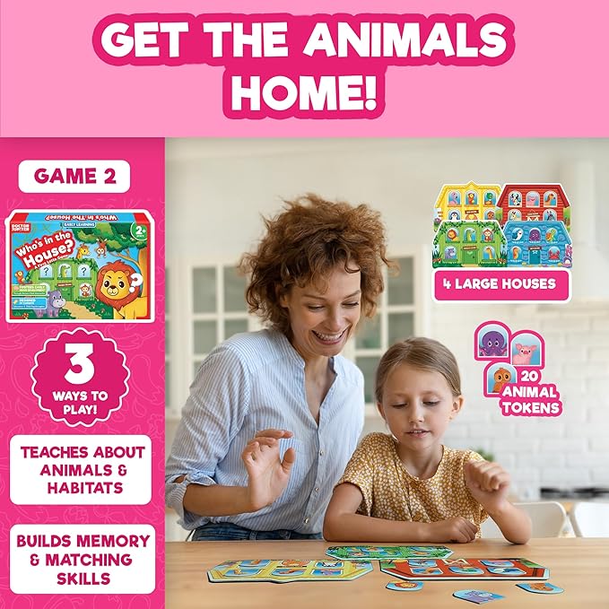 Doctor Jupiter My First Box of Games for 2 to 4- Pink | Birthday Gift for 2 Year Old Girls | Toys for Ages 2-4 | Toddler Toys for 2-3-4 Year Old | Learning & Education Toys