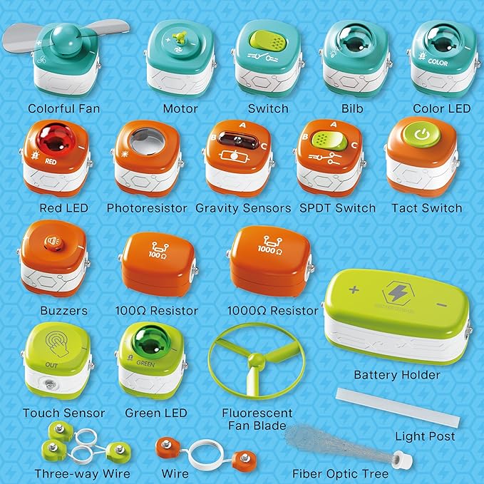 STEM Toys Science Kits for Kids, Electronics Exploration Kit with 168 Projects and Circuits Logical Gates Learning Booklet, Educational Birthday Gifts for Kids 8+