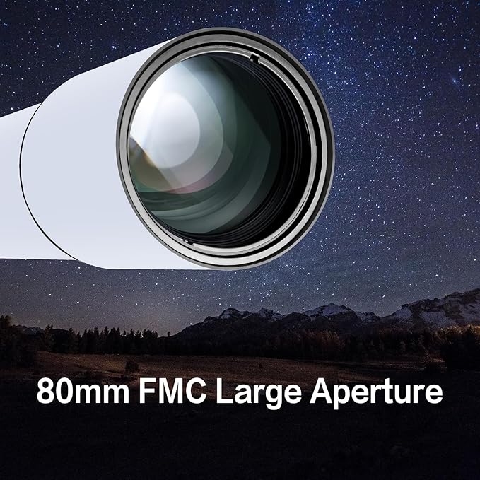 Telescope for Adults High Powered, 80mm Aperture 900mm Professional Refractor Telescope for Adults & Beginners, Compact and Portable Travel Telescopio with Carrying Bag and Designed Phone Adapter
