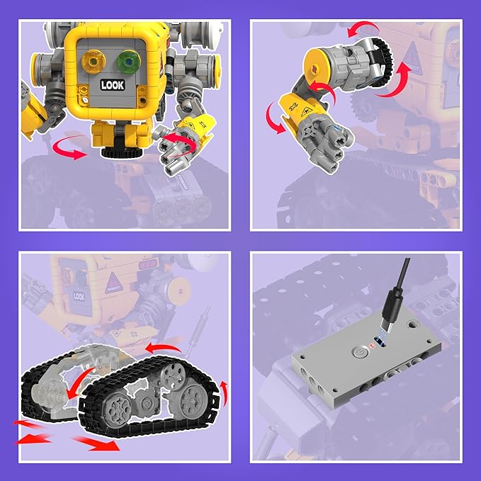 5 in 1 STEM RC Robotics Kit, APP & Remote Control Robot Building Kit, DIY Science Kits for Kids Age 8-12, 8 Year Old Boy Birthday Gift