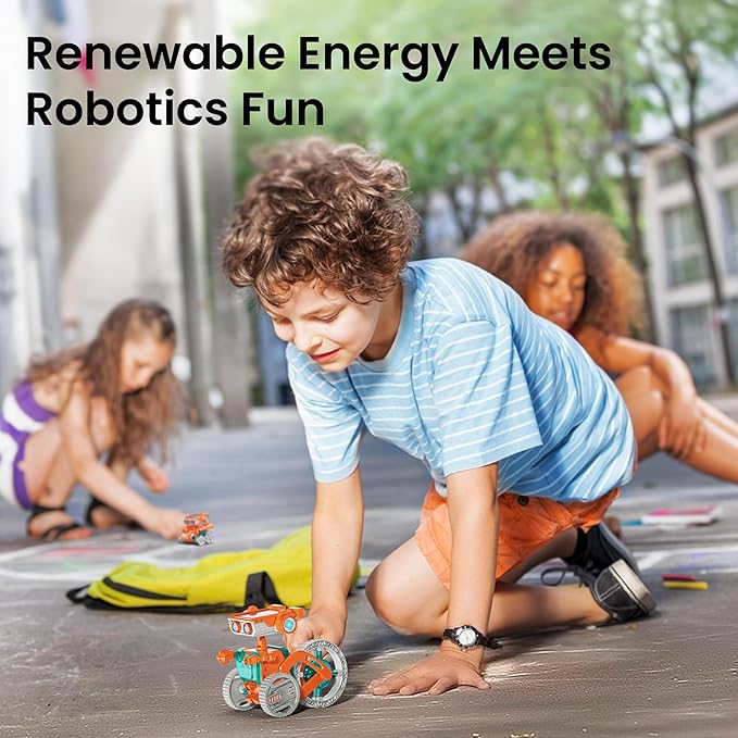Sillbird Solar Robot Building Kit Christmas STEM Gift for Boys Aged 8-14, 15-in-1 DIY Science Educational Robotic Set, Solar or Battery Powered Toy for Kids Birthday with 212 Pieces