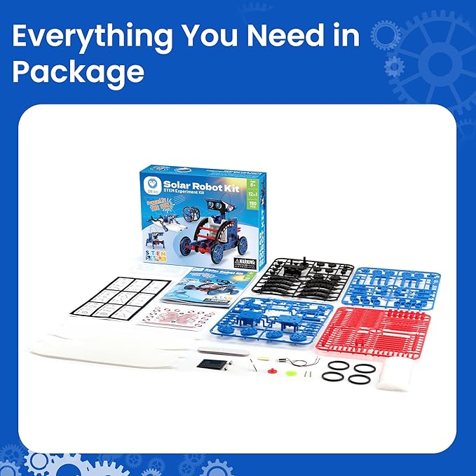 Sillbird Solar Robot Building Kit Christmas STEM Gift for Boys Aged 8-12, 12-in-1 DIY Science Educational Robotic Toys for Kids Teens Birthday, Powered by The Sun with 190 Pieces