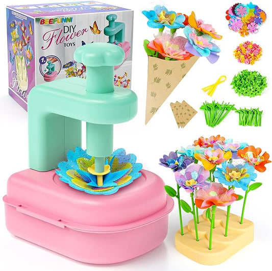 beefunni Flower Bouquet Craft Kits, DIY Arts and Crafts for Kids 4-6-8, Upgrade Colorful Flowers Toys for 4 5 6 7 8+Year Old Girl Birthday Gifts Ideas,Toddler Creative Educational Activities