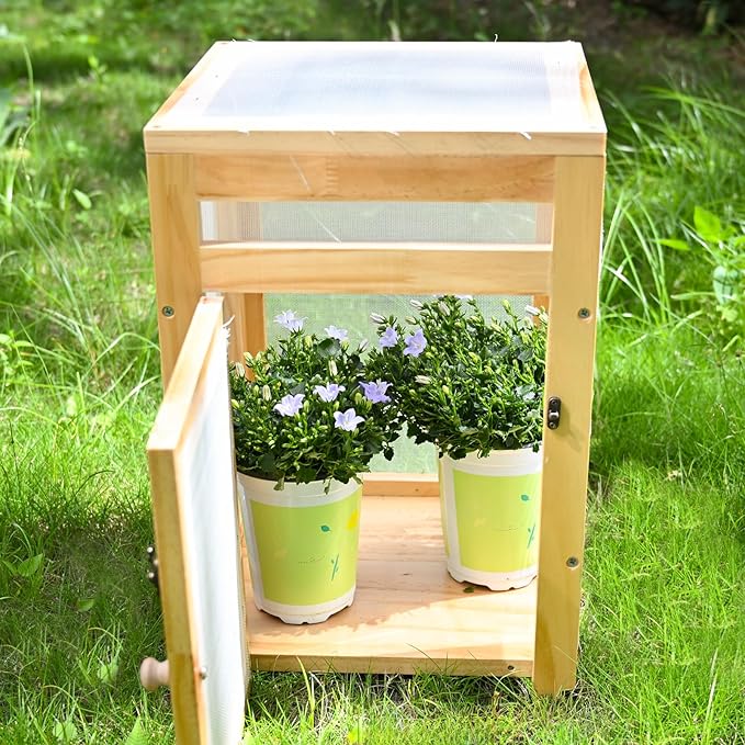 Butterfly Habitat Cage Kit - 15.7" Monarch Caterpillar House with Wooden Frame & Mesh Enclosure, Grow Tent for Hatching Butterflies, Kids Observation & Garden Insect Cages (Includes Guide)