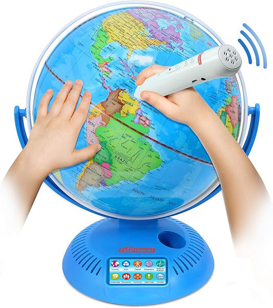 Interactive 9” Globes for Kids, Globe & Wireless Smart Pen, Educational Learning Toys, Talking World Map, Best Gift for 8 Year old Boy, Christmas Gifts for Boys & Girls Ages 8 9 10 11 12 Years Old
