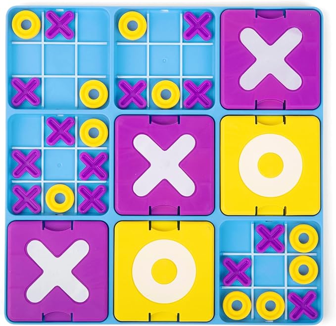 Ultimate Tic Tac Toe™ By Relatable, Board Games For Family Game Night, Includes 1 Board, 41 Mini X's, 40 Mini O's, 5 Large X's, 5 Large O's, Great for Christmas Party Games, & Thanksgiving Activities