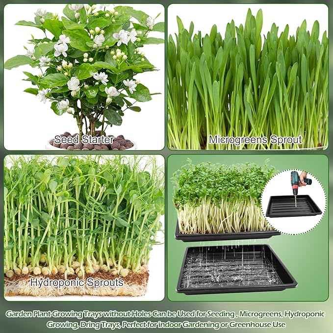 9Set Microgreens Growing Mat with Tray, Microgreen Growing Kit 10″×10″ Wheatgrass Seed Sprouting Starter Mat Hemp Fiber Grow Tray Hydroponic Jute Pads Indoor Organic Production for Germination Sprouts