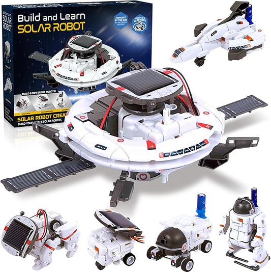 6-in-1 Solar Robot Building Kit for Boys Aged 8-13, Educational Robotic Toys for Kids, Science Kits STEM Toys Birthday Gifts for 8 9 10 11 12 Years Old Boys Girls Teens