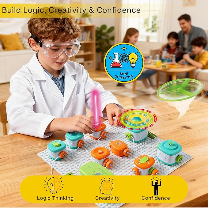 STEM Toys Science Kits for Kids, Electronics Exploration Kit with 168 Projects and Circuits Logical Gates Learning Booklet, Educational Birthday Gifts for Kids 8+