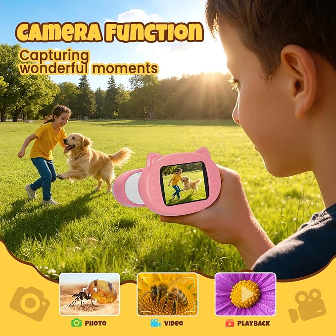 Handheld Digital Mini Microscope for Kids: 1000X 4K Portable Pocket 2.4" Screen Microscopes Toys STEM Electronic Learning Educational Science Kit 8-12 Birthday Gift 4 5 6 7 Year Old Boy Girl (Pink)