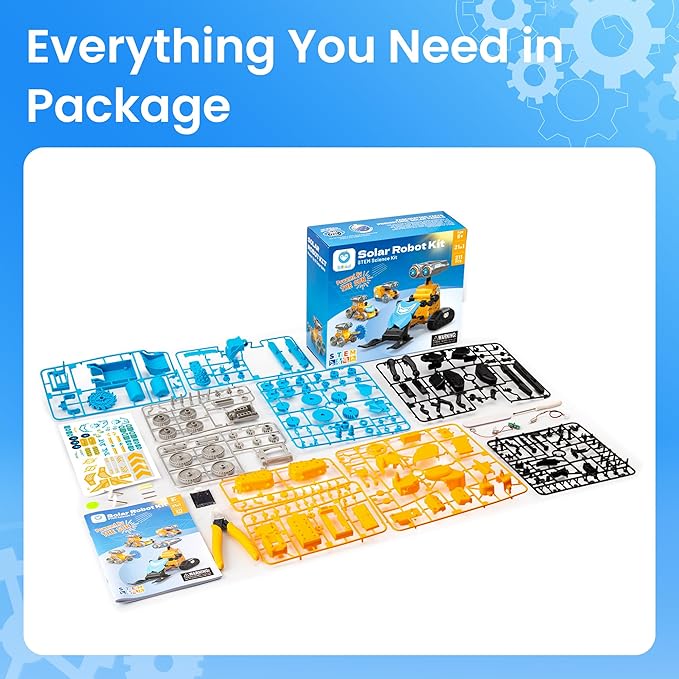Sillbird Solar Robot Building Kit Christmas STEM Gift for Boys Aged 8-14, 21 in 1 DIY Science Educational Sets for Kids Teens Birthday, Battery or Sun Powered Buildable Robotic Toys with 211 Pieces