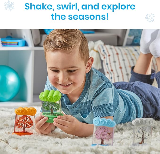 hand2mind Changing Seasons Sensory Tubes, Quiet Fidget Toys for Kids 3-5, Toddler Science Weather Toys, Calm Down Corner Supplies, Preschool Classroom Must Haves