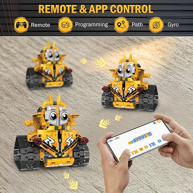 STEM Robot Building Kit for Kids Ages 8-16, 5 in 1 Robot Toys with APP & Remote Control, 269 PCS Programmable Engineering Building Blocks Birthday Gifts for Boys Girls Age 6 7 8 9 10 11 12+
