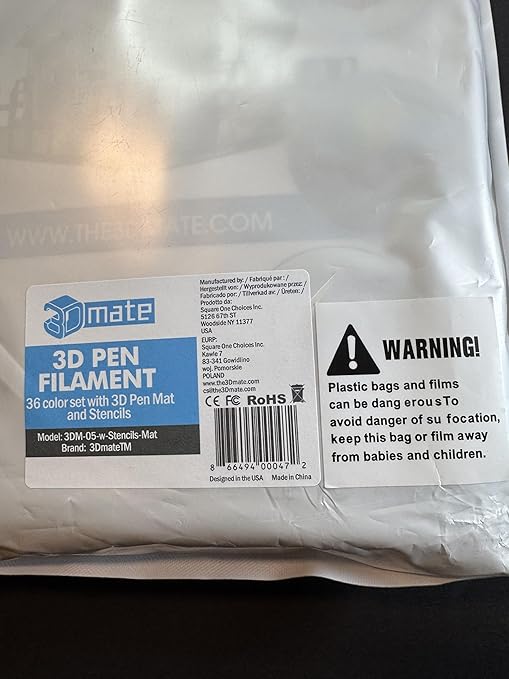 3D Pen Filament with Silicon Design Mat and Compatible Stencils Book with 11 Templates - 1.75mm PLA Plastic Refills - 360 Feet of Assorted Filament for 3D Drawing and Doodling