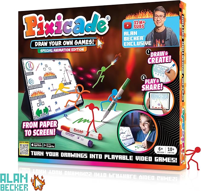 Pixicade! Special Animation Edition - Alan Becker | Turn Drawings Into Playable Video Games! | Doodle & Draw, Snap Play & Share Instant Video Games! | Mobile Video Game Maker | Ages 6 and Up