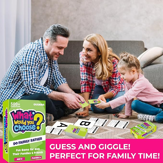 QUOKKA Board Games for Kids 8-12 Years - Family Edition - Card Game for Kids Ages 6-8 - What Would You Choose - Pick Your Answer - Improved Version