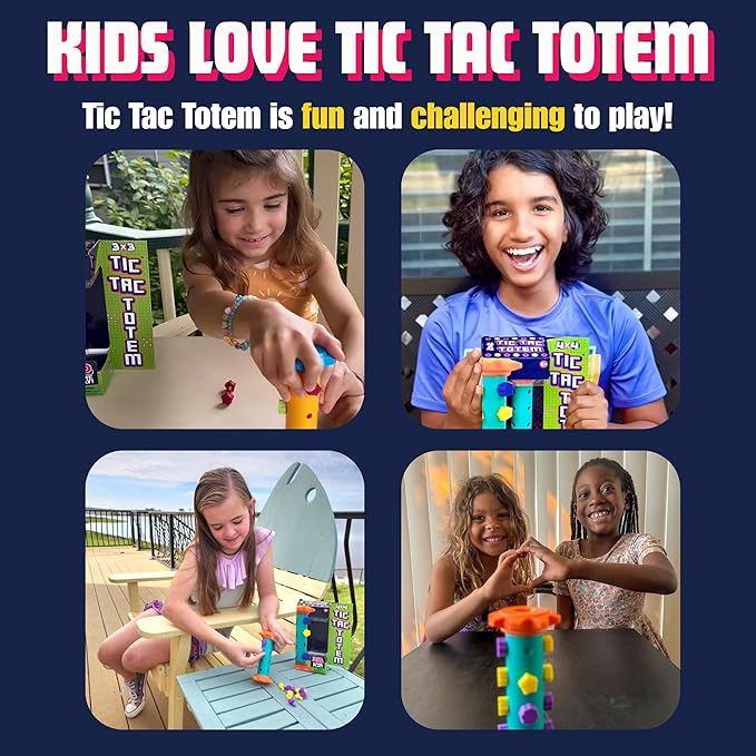 Challenge Your Mind with Tic Tac Totem: 3D Tic Tac Toe Travel Game & Brain Game for Strategy Enthusiasts, Ages 6+ (4X4)