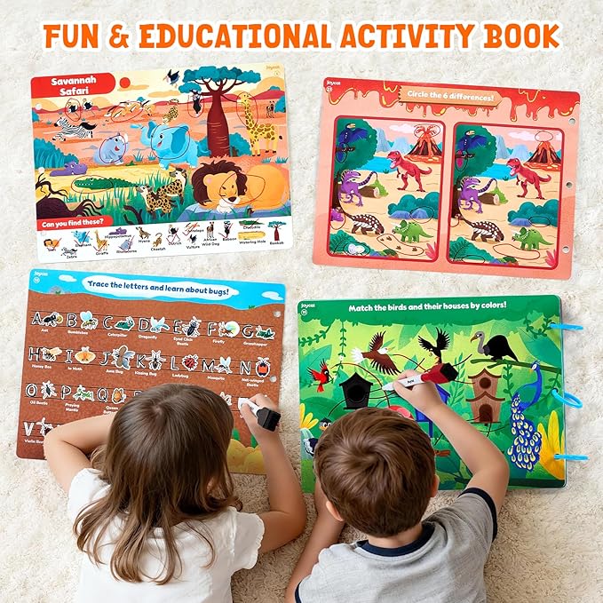 JoyCat Seek & Find Game Book - Animal Preschool Learning Activity for Toddlers & Kids, Travel Activities Toys for Road Trip Car Airplane, Christmas Toys, Educational Gifts for Boys Girls Ages 3-5