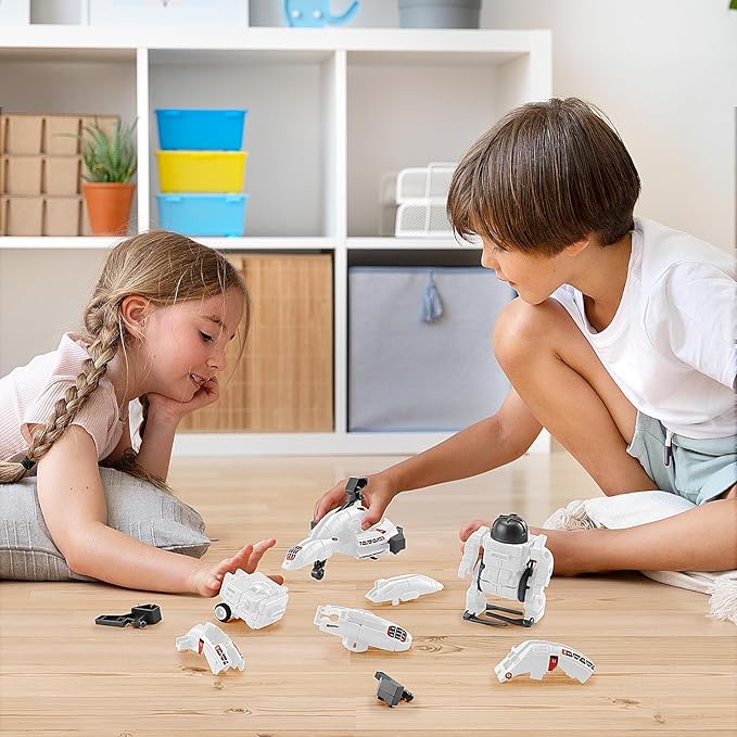 STEM Projects for Kids Ages 8-12 Solar Robot Kit 6-in-1 Space Toys for 10-Year-Old Boy Girl Gift Toys Science Kits Christmas Birthday Gifts for 8 9 10 11 12 Year Old, White