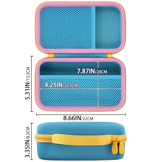 Case Compatible with 3Doodler Start+ Essentials/3Doodler Flow 3D Printing Pen,Storage Holder for 3D Pen PLA Filament and Charger (Blue Case,Yellow Zipper)