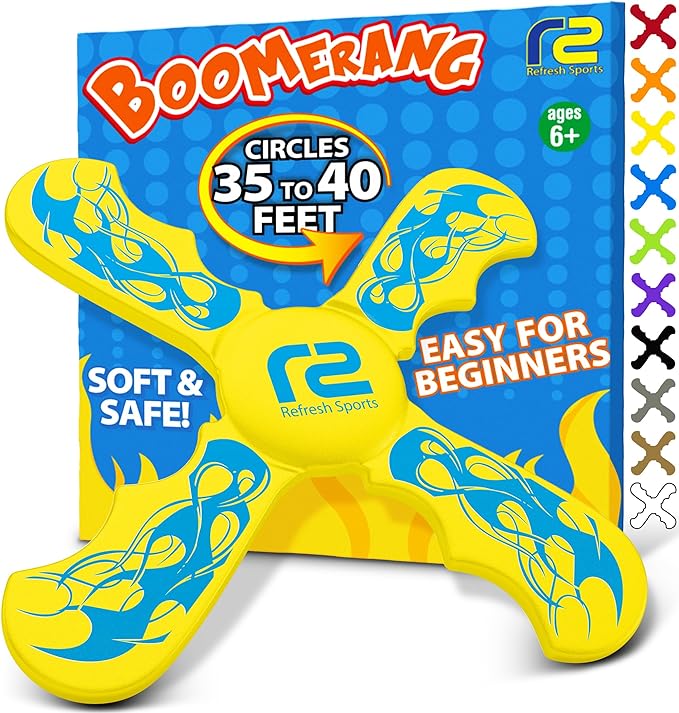 Kids Beach Toys Boomerang - Ultimate Beach Boomerangs for Beaches - Fun Easter Basket Stuffers for Boys & Girls - Playdates Sand Toys Soft Colorful Designs & Tons Of Fun Toy Easter Gifts For Kids