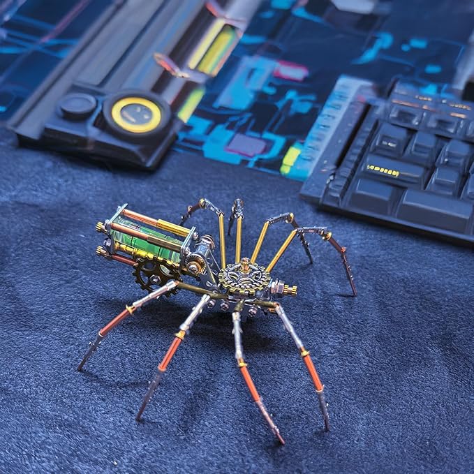 Steampunk Mechanical Insect Spider Model Hobby Kit,DIY Projects Metal Building 3D Metal Puzzles Gifts for Birthday, Ideas(Mechanical Spider F)