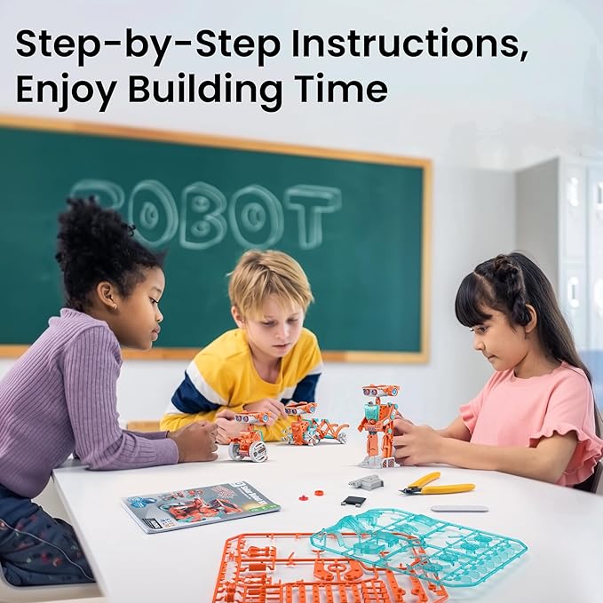 Sillbird Solar Robot Building Kit Christmas STEM Gift for Boys Aged 8-14, 15-in-1 DIY Science Educational Robotic Set, Solar or Battery Powered Toy for Kids Birthday with 212 Pieces