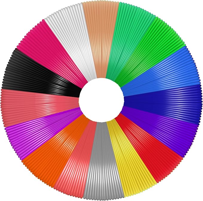 3D Pen Filament Refills 16 Colors 320ft Each Color 20 feet 1.75mm PLA 3D Pen Filament Christmas Gifts (16 Colors)