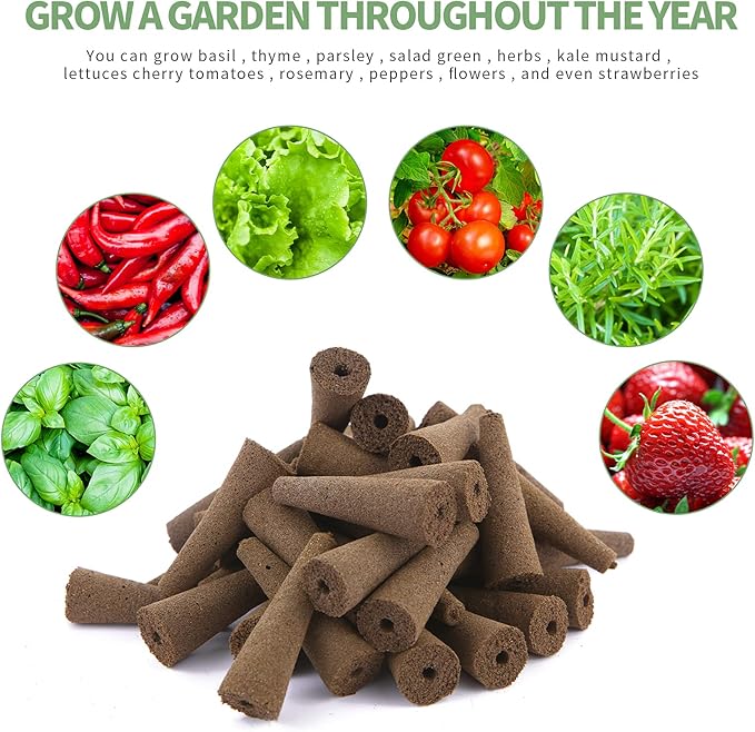 50 Pack Grow Sponges, Seed Starter Pods Growth Sponges Compatible with AeroGarden, PH-Balanced Refill Pods Gardening Accessories for Hydroponic Indoor Growing System