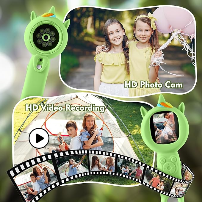 Kids Microscope- 500x Magnification,16X Zoom,Handheld Microscope for Kids with HD Cam,Portable Science Learning Tool,Christmas Birthday Gifts for Boys Girls Aged 3-12（Green）