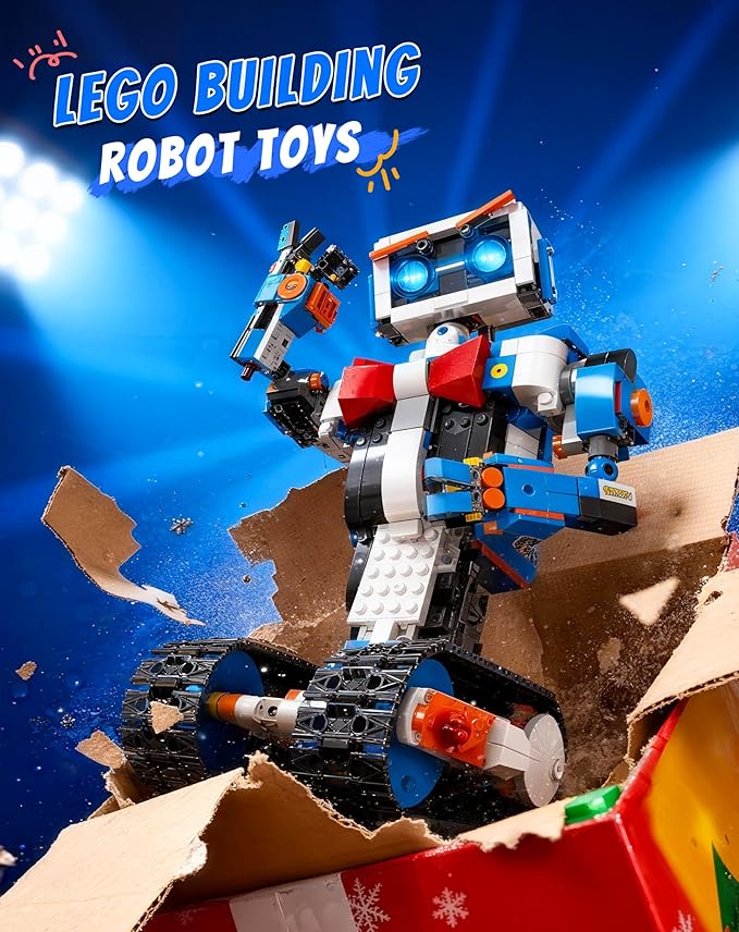 Programmable STEM Building Kit, APP & Remote Control DIY Coding Toy, Rechargeable Educational Construction Set Gift Beginners and Family Robotics for Kids Ages 8-12