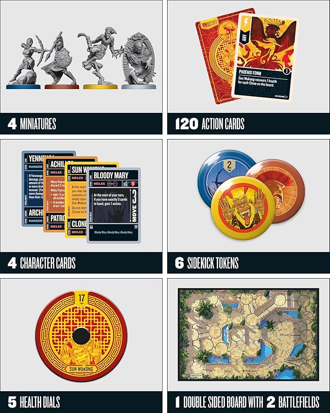 Restoration Games Unmatched Battle of Legends Vol 2 - Strategy Board Game for 2 to 4 Players - Expansion with 4 New Heroes and Battlefield - 20-40 Min Playtime - Ages 9+