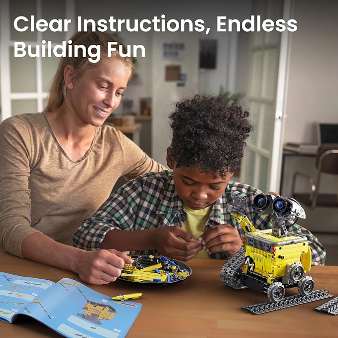 Sillbird Robot Building Kit with Remote Control Christmas STEM Gifts for Boys Age 8-13, Technic Coding Robotic Toys for Kids Birthday, Buildable 5in1 Models with 488 Pieces